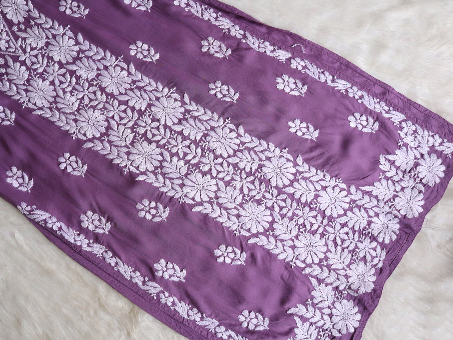 ZEENAT Dusty Purple Long Rayon Kurta