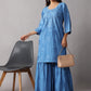 roohani Ice Blue rayon Garara set