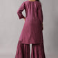 roohani Smoky Purple rayon Garara set
