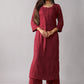 Aayat Maroon Rayon Kurta Pant set
