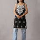 Kalindi Black Sleeveless Straight Kurta