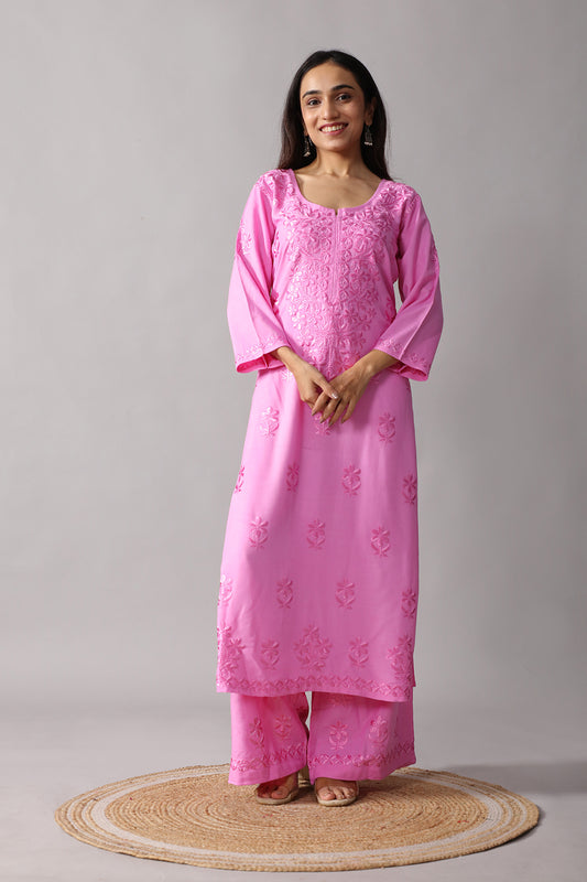 Ulfat Baby Pink 2 piece Rayon set