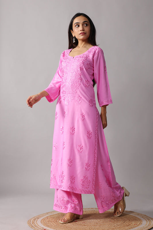 Ulfat Baby Pink 2 piece Rayon set