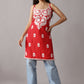 Kalindi Red Sleeveless Straight Kurta