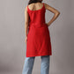 Kalindi Red Sleeveless Straight Kurta
