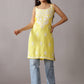 Kalindi Pastel Yellow Sleeveless Straight Kurta