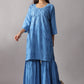 roohani Ice Blue rayon Garara set