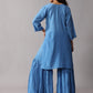 roohani Ice Blue rayon Garara set