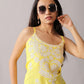 Kalindi Pastel Yellow Sleeveless Straight Kurta