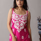 Kalindi Magenta Pink Sleeveless Straight Kurta
