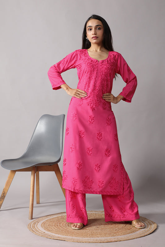 Ulfat Mauve Pink 2 piece Rayon set