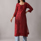 rivayat Maroon Viscose Georgette kurta