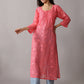 rivayat rose brown viscose georgette kurta