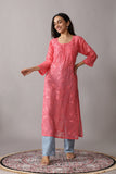 rivayat rose brown viscose georgette kurta