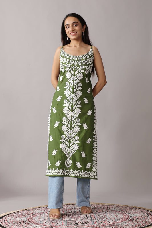 NAZAKAT Green Cotton Kurta