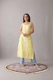 Nazakat Pastel Yellow Cotton Kurta