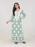 Arohi Powder Green Rayon Kurta Pant Set