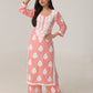 Arohi Peach Rose Rayon Kurta Pant set
