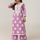 Aarohi Lavender Chikankari Kurta with Palazzo Set
