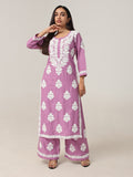 Aarohi Lavender Chikankari Kurta with Palazzo Set