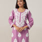 Aarohi Lavender Chikankari Kurta with Palazzo Set