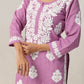Aarohi Lavender Chikankari Kurta with Palazzo Set