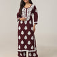 Aarohi Deep Maroon Chikankari Kurta with Palazzo Set