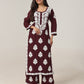 Aarohi Deep Maroon Chikankari Kurta with Palazzo Set