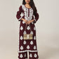 Aarohi Deep Maroon Chikankari Kurta with Palazzo Set