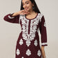 Arohi Deep Maroon Rayon Kurta Pant set