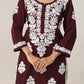 Aarohi Deep Maroon Chikankari Kurta with Palazzo Set