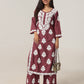 Aarohi Burgundy Chikankari Kurta with Palazzo Set