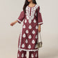 Arohi Burgundi Rayon Kurta Pant set