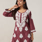 Aarohi Burgundy Chikankari Kurta with Palazzo Set
