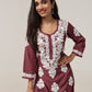 Aarohi Burgundy Chikankari Kurta with Palazzo Set