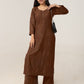 Avira Brown Floral Embroidered Kurta with Palazzos