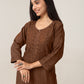 Avira Brown Floral Embroidered Kurta with Palazzos