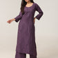 Avira Mauve Purple Floral Embroidered Kurta with Palazzos