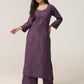 Avira Mauve Purple Floral Embroidered Kurta with Palazzos