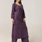 Avira Mauve Purple Floral Embroidered Kurta with Palazzos