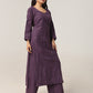 Avira Mauve Purple Floral Embroidered Kurta with Palazzos
