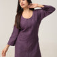 Avira Mauve Purple Floral Embroidered Kurta with Palazzos