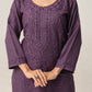 Avira Mauve Purple Floral Embroidered Kurta with Palazzos