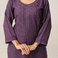 Avira Mauve Purple Floral Embroidered Kurta with Palazzos