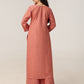 Avira Rose Peach Floral Embroidered Kurta with Palazzos