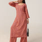 Avira Rose Peach Floral Embroidered Kurta with Palazzos
