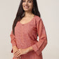 Avira Rose Peach Floral Embroidered Kurta with Palazzos