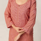 Avira Rose Peach Floral Embroidered Kurta with Palazzos