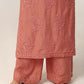 Avira Rose Peach Floral Embroidered Kurta with Palazzos