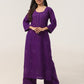 Gulistaan Purple 2 piece Rayon Kurta Plazzo set